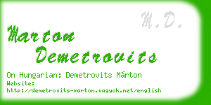 marton demetrovits business card